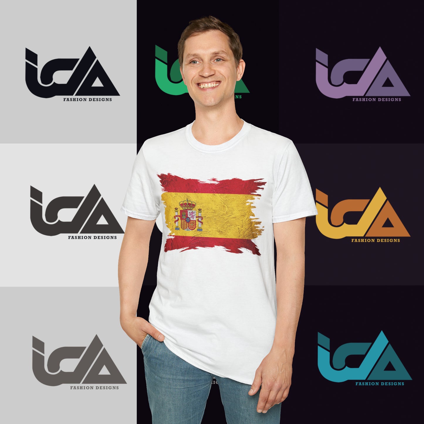 Flag of Spain Painted Style - Unisex Tee