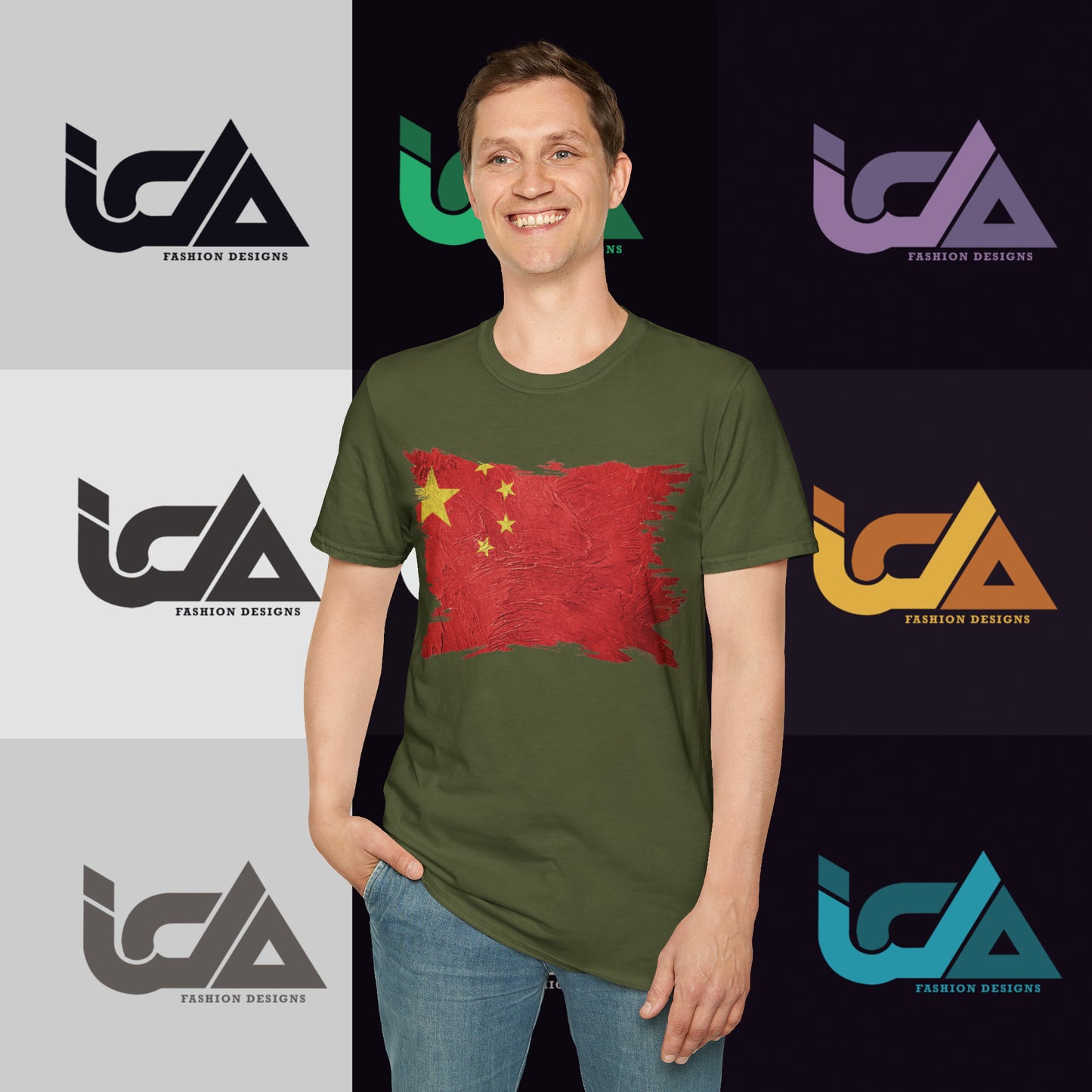 Flag of China Painted Style - Unisex Tee