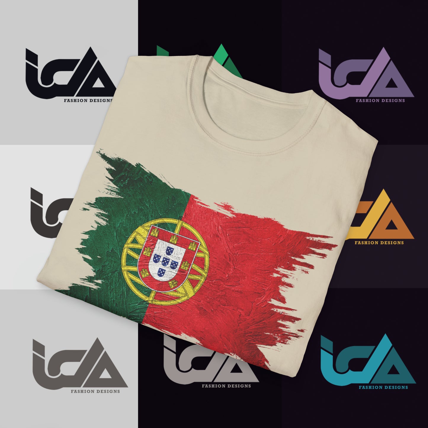 Flag of Portugal Painted Style - Unisex Tee