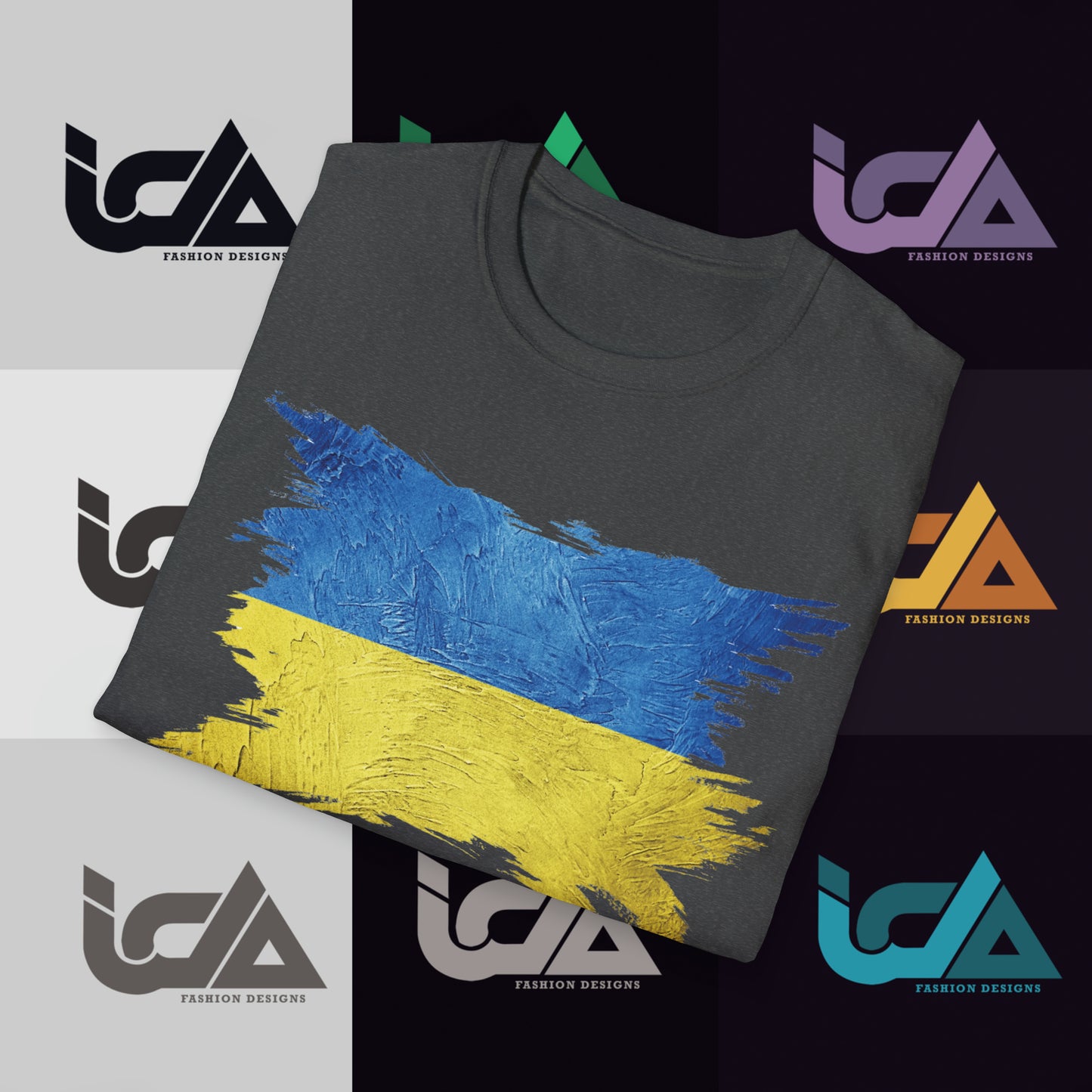 Flag of Ukraine Painted Style - Unisex Tee
