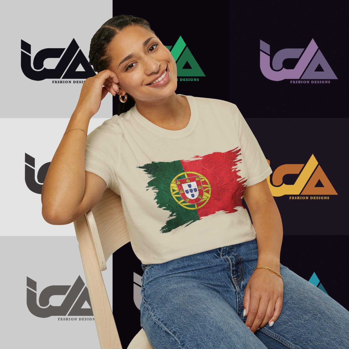 Flag of Portugal Painted Style - Unisex Tee