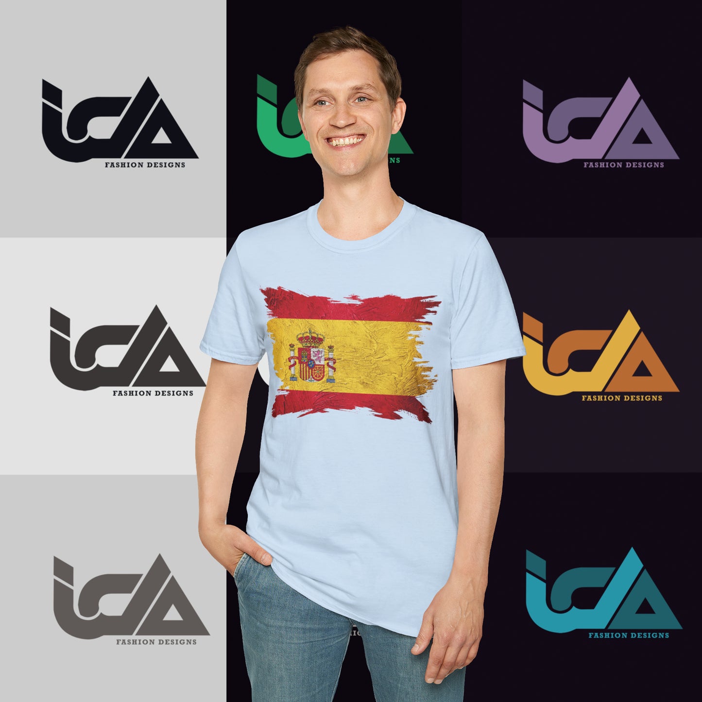 Flag of Spain Painted Style - Unisex Tee