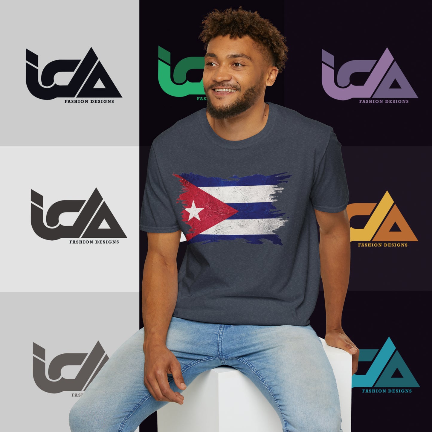 Flag of Cuba Painted Style - Unisex Tee