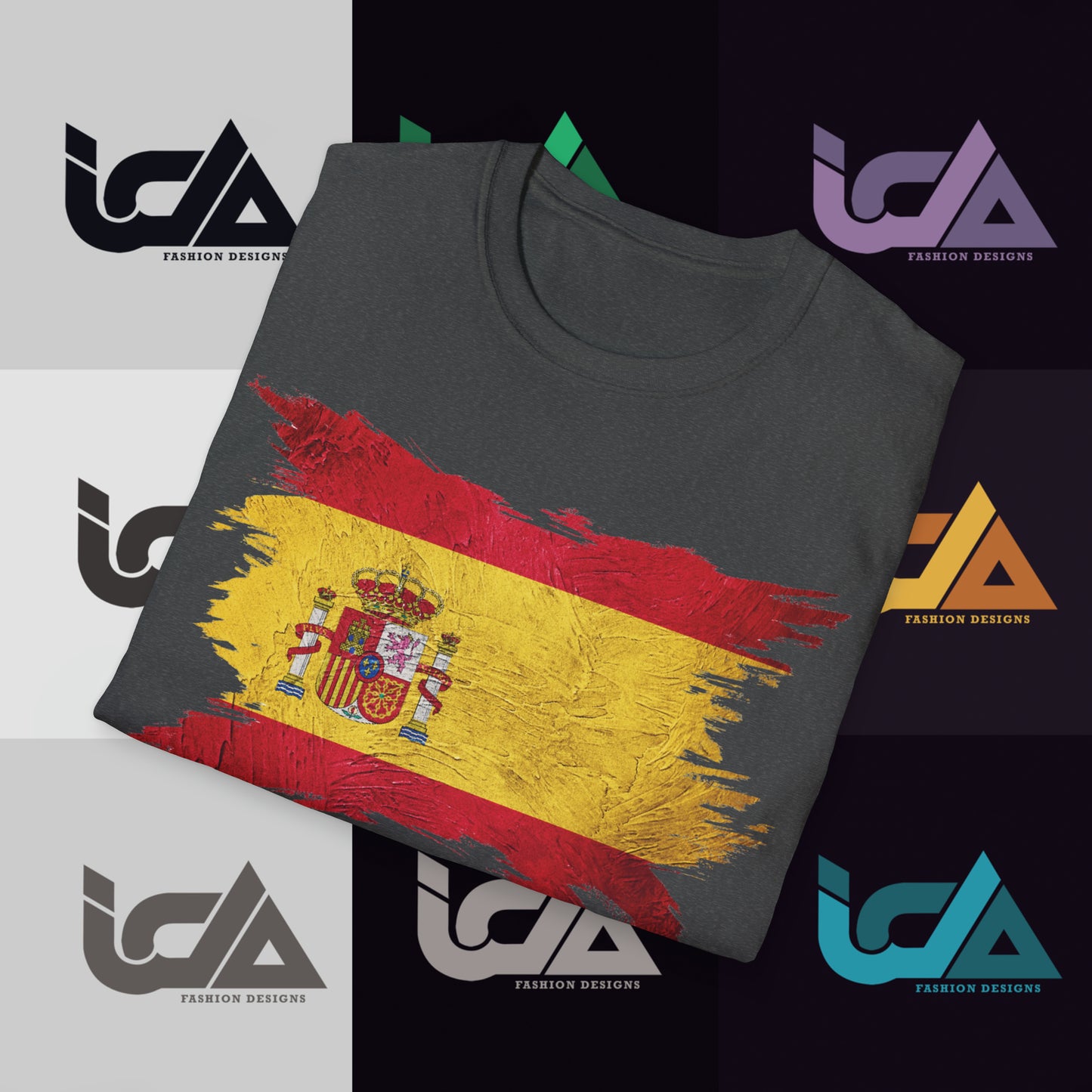 Flag of Spain Painted Style - Unisex Tee
