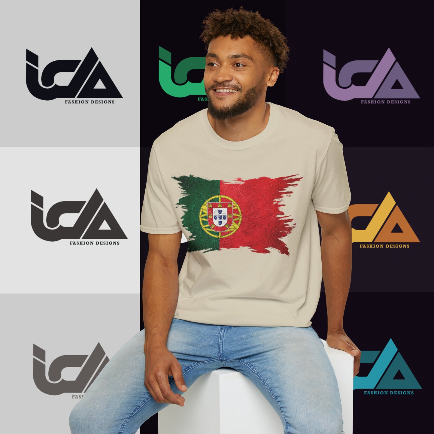 Flag of Portugal Painted Style - Unisex Tee