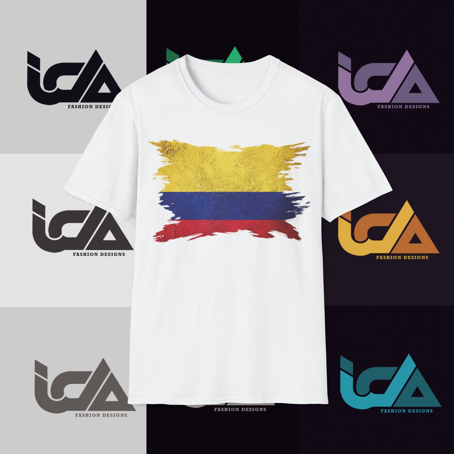 Flag of Colombia Painted Style - Unisex Tee