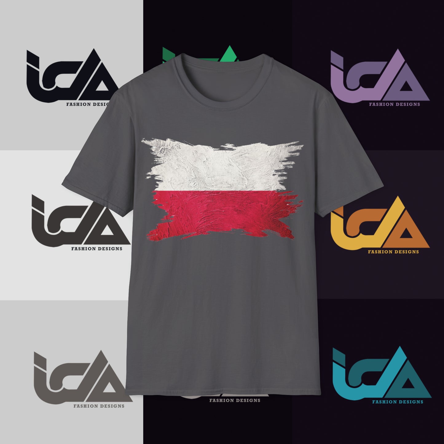 Flag of Poland Painted Style - Unisex Tee