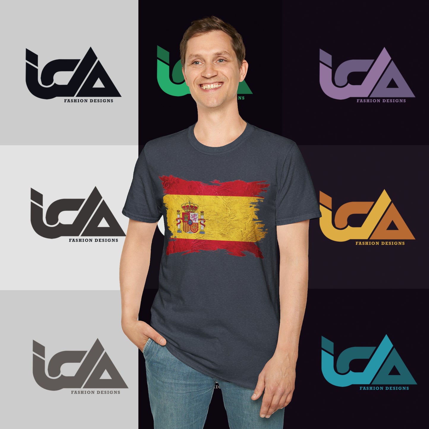 Flag of Spain Painted Style - Unisex Tee