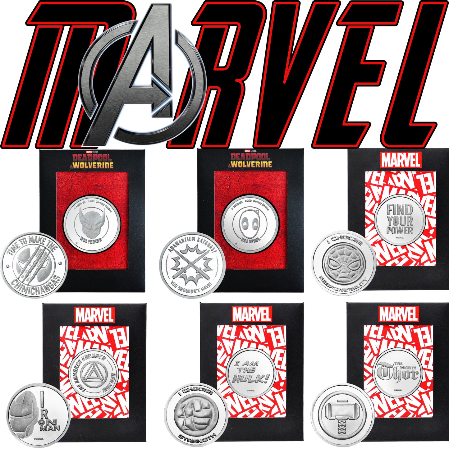 # 999.9 Pure Round Silver Marvel Superheroes Coin ( BU )